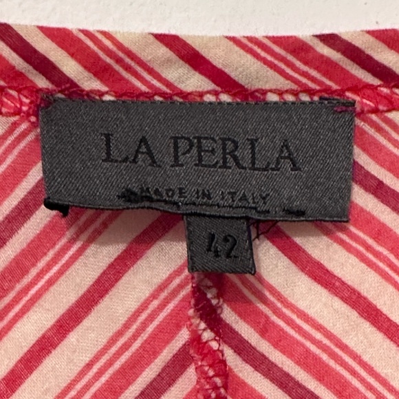 LA PERLA Cropped Tie Front Striped Top, Size 42 (XS/S) - Picture 7 of 7